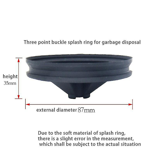 2 st Silikon Avfallskvarn Anti Stänkskydd 87mm Ytterdiameter Passar För Insinkerator Matavfallskvarn