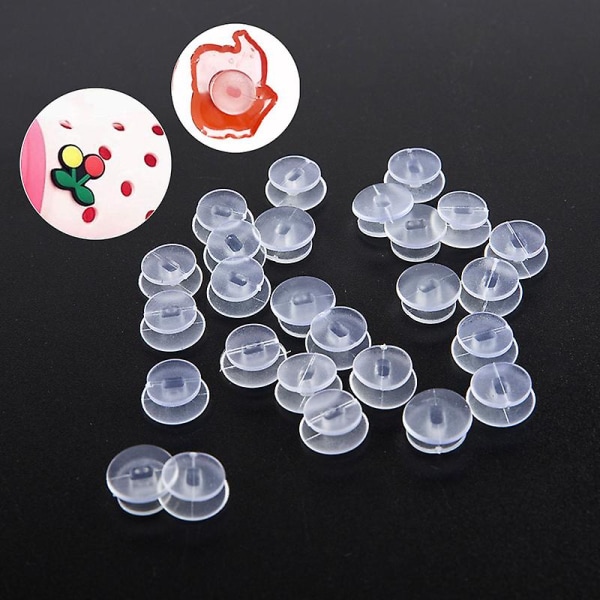 25 stk./pakke Gennemsigtige Knapper Tilbehør Til Diy Sandaler Sko Charms Smykker Dekoration Transparent 1 Pack