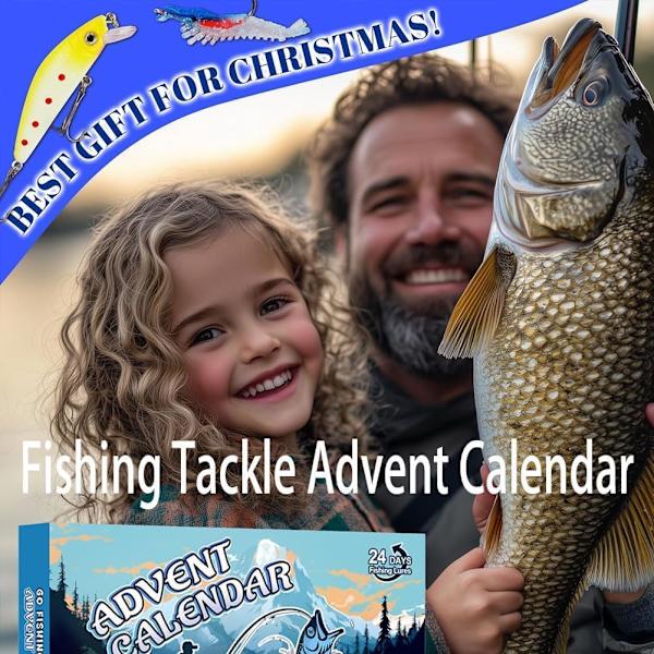 Fiske-Adventskalender, Fiske-Julnedräkning, 24 Dagar Fiskeentusiaster Vuxna Män Tonåringar 2024 Julöverraskningsgåva A
