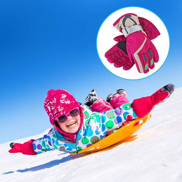 Vindtette og vanntette skihansker for barn, tykke, myke fleeceforede vinterhansker for gutter og jenter i alderen 3-6 år