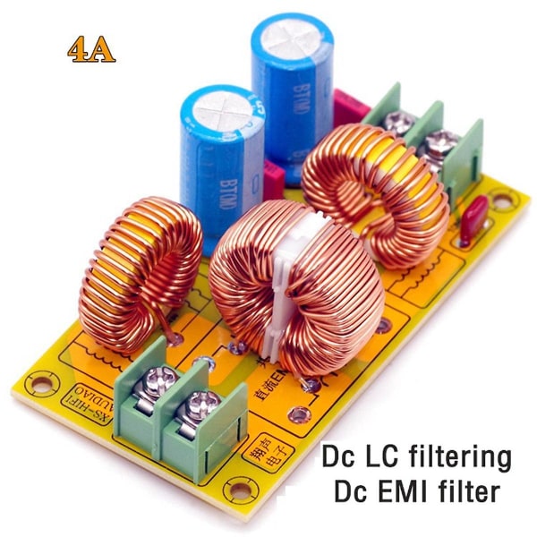 4A DC LC-filter FCC billyd høyfrekvent filtrering lavpasspassivt EMI elektromagnetisk interferensfilter Yellow