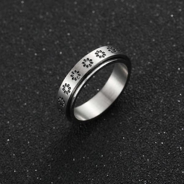 Spinnerring til kvinder i rustfrit stål rullende blomsterring til kvinder størrelse 6-11-hy 6