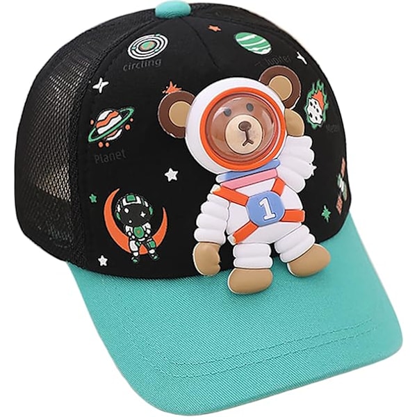 Black Astronauts Kids Boys Baseball Caps Cotton Sun Hat Adjustable Trucker Hats Sport Visor Cap 2-8 Years