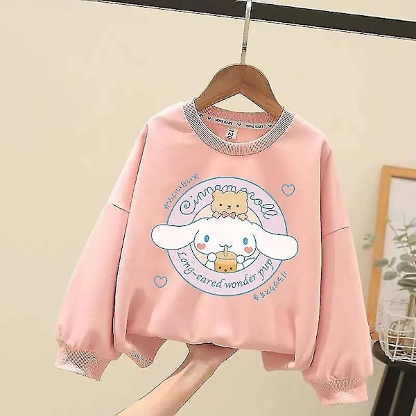 Sanrio Kawaii Pehmeä Villapaita Lasten Cinnamoroll Neulepusero Lasten Anime Sarjakuva Pitkähihainen Toppi Tyttöjen Urheiluvaatteet 150 Pink