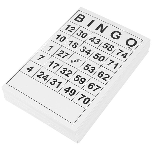 120 stk. Bingo-plader til voksne - Bingo-opråbskort - Gratis Bingo-plader - Bingo-papirark White 15.5X10.5X0.1cm