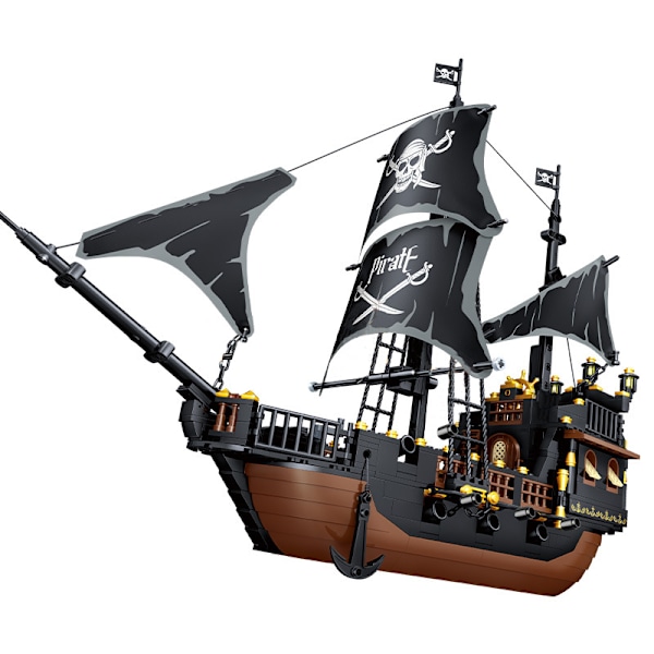 Strongold Black Pearl Piratskib Byggeklodser Royal Navy Krigsskib Havn Mursten Legetøj til Julegave
