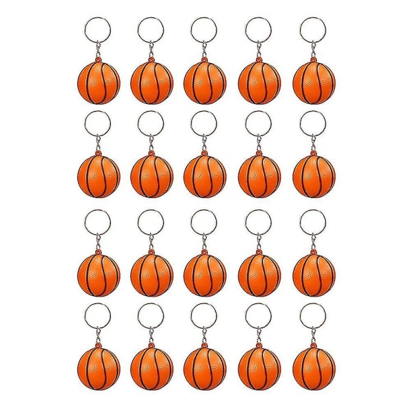 20 Pack Basketball Ball -avaimenperät juhliin, koripallon stressipalloon, koulun karnevaalipalkintoon, sp