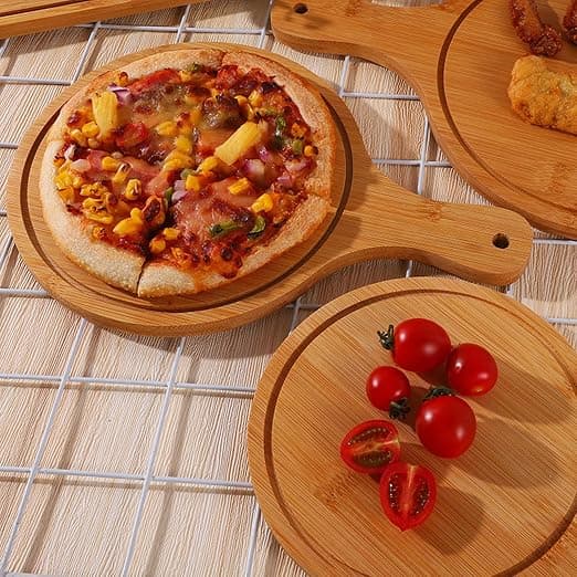 8 & 10 inch Pizza Board Practical Pizza Plate Round Pizza Plate Bamboo