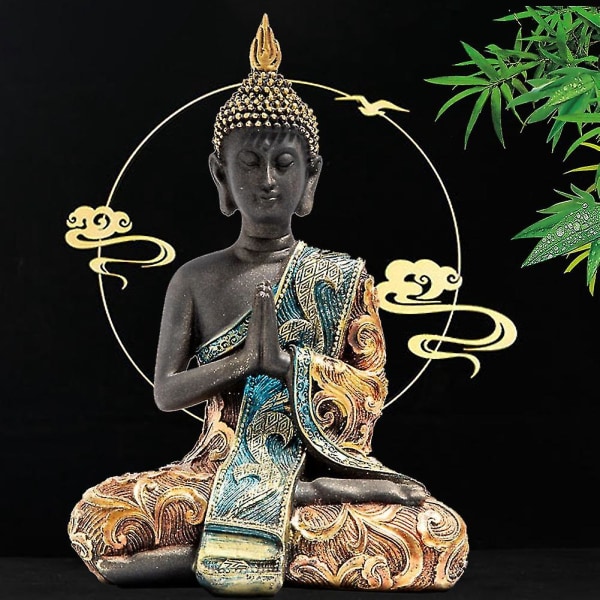 Buddha-patsas Thai-veistos Käsintehty buddhalainen hindu-Feng-patsas Meditaatio Kodin sisustus tai nimi