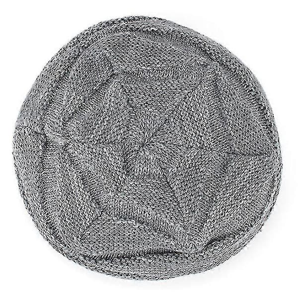 Unisex Oversized Slouch Lang Lue Vinter Varm Strikket Wrap Caps Grey