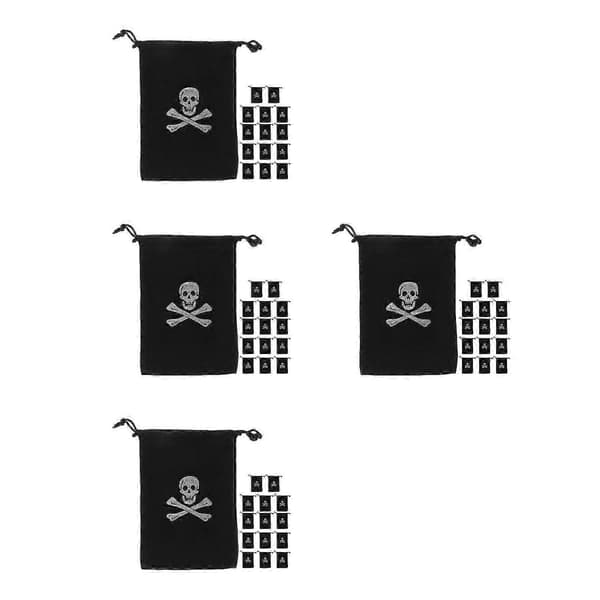 Halloween Piratposer Snor Polyester Godteripose for Oppbevaring 4 Stk