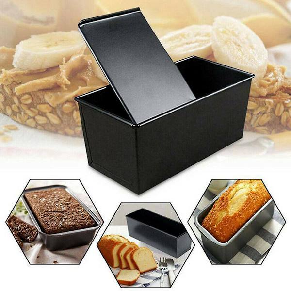 750g Non-stick Loaf Pan Rectangle Bakform Tårta Toast Form Bricka + Lock