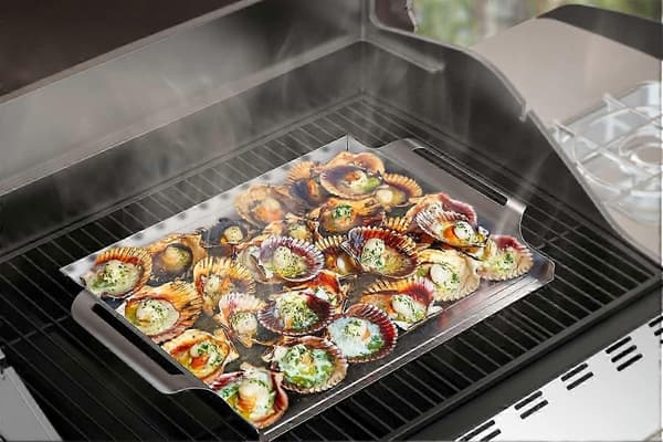 Grillkurv i rustfrit stål, perforeret BBQ-grillpande