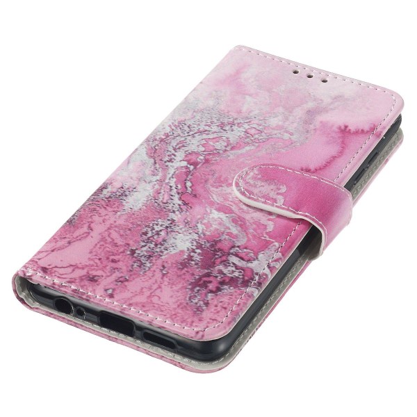 For Samsung Galaxy A35 lærveske Lommebokmønster trykt foliotelefon Coverwater Marble Pink Style G Samsung Galaxy A35 5G