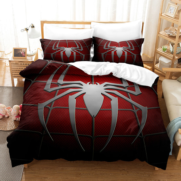 Digitaalinen painatus Hämähäkkimies-vuodevaatesetti, kolmiosainen, pojille, Marvel, Amazon, rajat ylittävä 3D-vuodevaate P 140*210