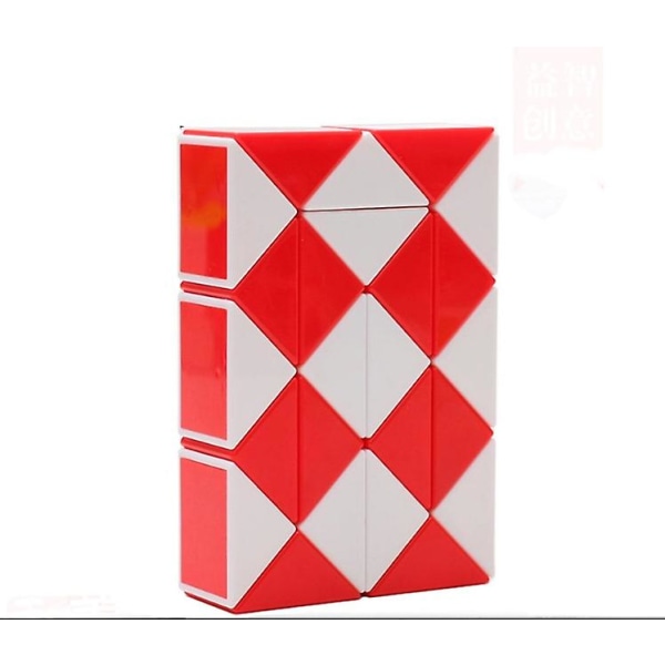 Magic Snake Cube 24-deler 3d Puzzle Toy Snake Puzzles Magic Ruler Twist Puzzle Toy Red