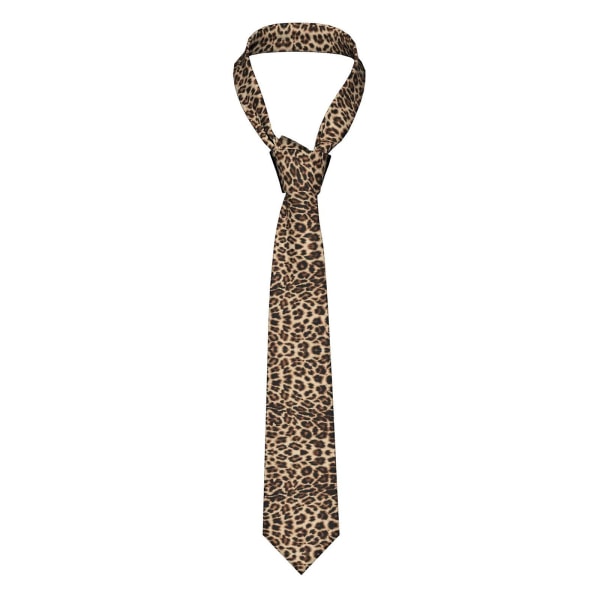 Funny Leopard Animal Print Herre-slips Mode Hals-slips Skinny Slips Gaver til bryllup, brudgom, forretningsfest