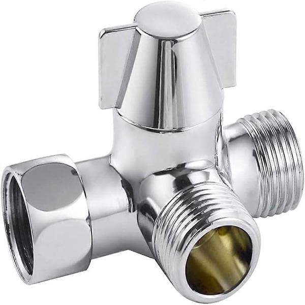 Solid messing 3-veis ventil, 3-veis omlederventilbryter, 3-veis dusjomlederventil, G1/2\" T-adapter