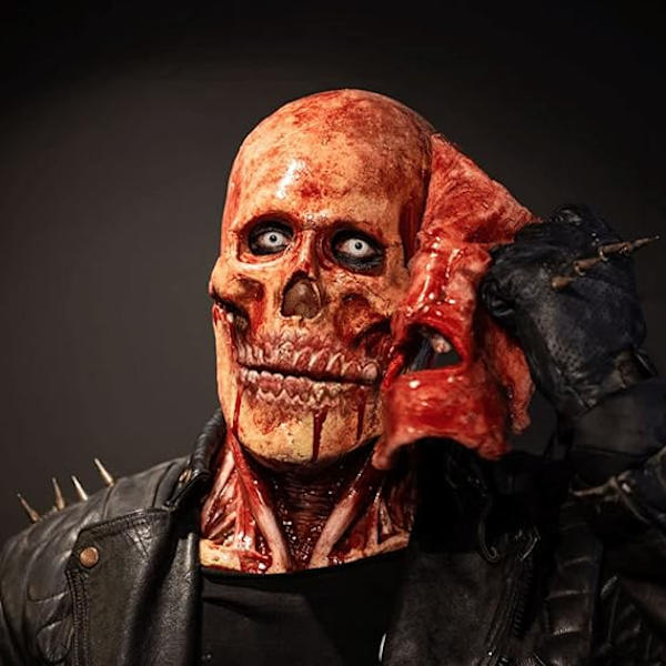 Halloween-kallo irrotettava kaksinkertainen naamio, Halloween-kauhunaamio, pelottava Halloween-naamio hymyilevät demonit kauhu paha kasvojen naamiaiset