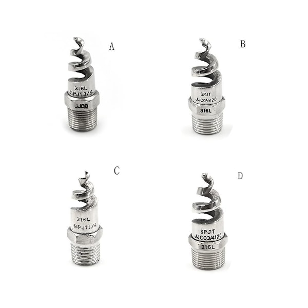 Uusi 1/4\" 1/2\" Ruostumattomasta Teräksestä Valmistettu Kierteinen Kartiomainen Sumutussuutin Kastelupäät Shytmv D