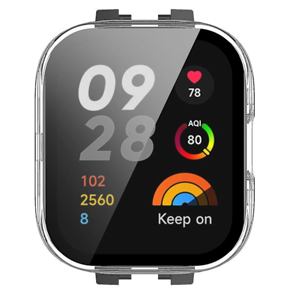 För Xiaomi Redmi Watch 3 Pc skyddande fodral med härdat glass skärmskydd Smart Watch Anti-fall Cover Transparent