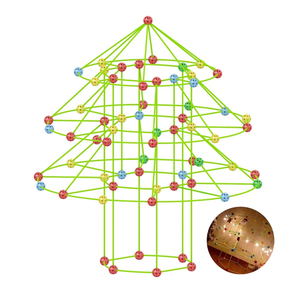 Underbart julgransfortbyggnadsspel Leksak i plast Tidiga pedagogiska leksaker Present till födelsedag Jul With Light