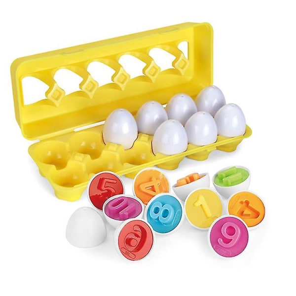 Äggmatchande leksaker Pedagogiska leksaker för barn Äggfärg- och formigenkänningsbyggnad