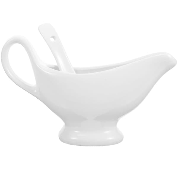 Sovseskål med dyb ske Keramisk mælkekande Keramisk sovseserveringsfad Kaffeflødekande