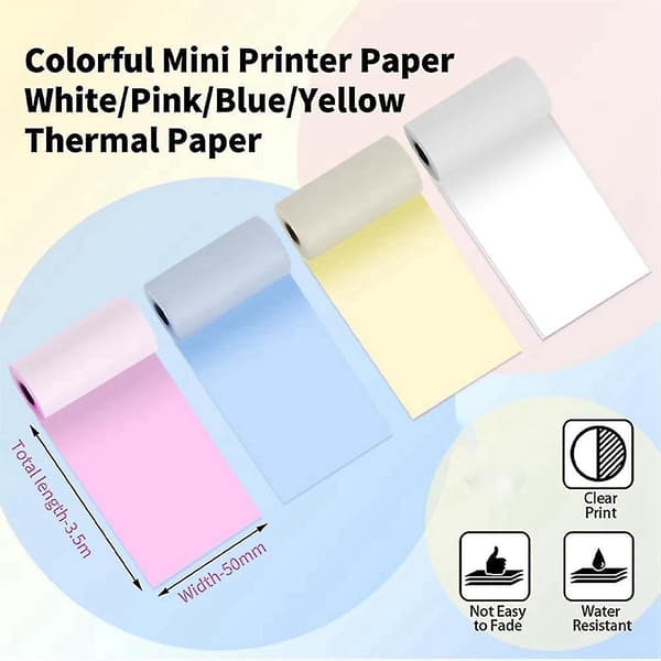 Mini Printerpapir til Blåtands-lommeprinter, Termisk Lommeprinter, 57mm X 30mm, 6 Ruller