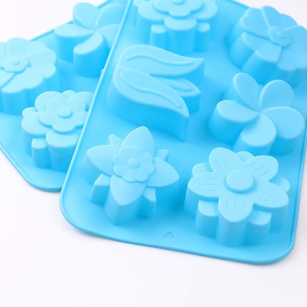 6-Cavity Silicone Flower Shape Mold, 3PCS Mixed Silicone Tulip Set, Daisy Mold - 6 Flower Styles