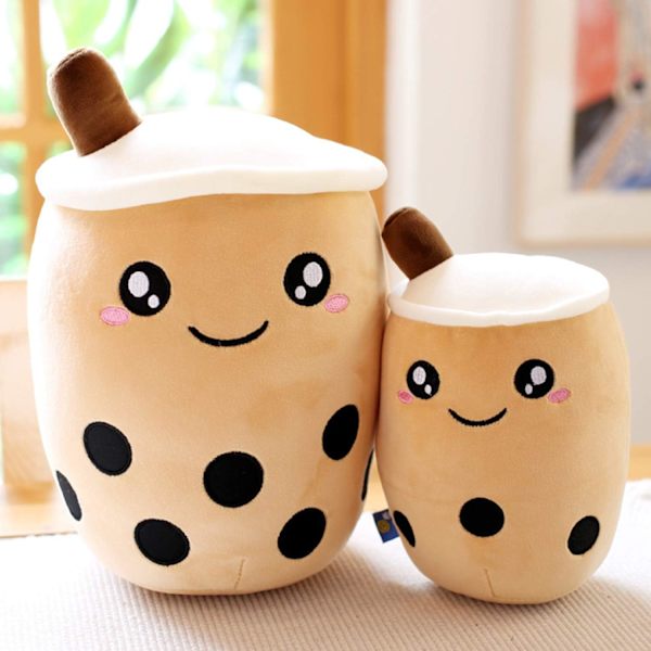Boba plysj pute, kosedyr, boble perlete plysj pute, tegneserie klem pute (35cm/13.77inch, Brun-Store øyne) Brown-big Eyes 35cm
