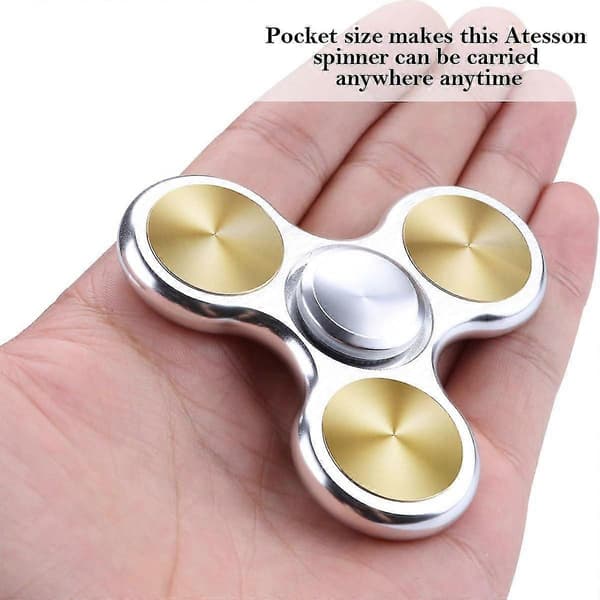 Fidget Spinner-legetøj i rustfrit stål - højpræcision til stresslindring A-silver-solid