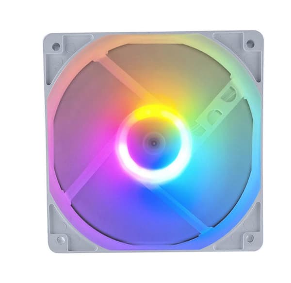 Fremadrettet luftstrøm 12 cm 4-bens støjsvag pc-køleventilator 45CFM luftstrøm ABS-konstruktion farve LED-belysning sort Black