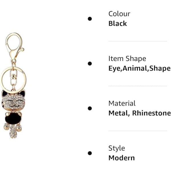Kristall Rhinestone Vacker Djur Söta Lyckokatt Bil Väska Hänge Nyckelring Nyckelringar