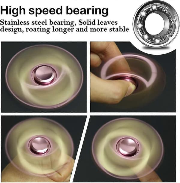 Fidget Spinner-legetøj i rustfrit stål - højpræcision til stresslindring A-rosegold-solid