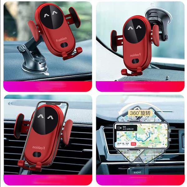 Wireless Car Charger, Universal Infrared Sensor Mobile Phone Holder, 10W Intelligent Fast Charging, Automatic Clamp