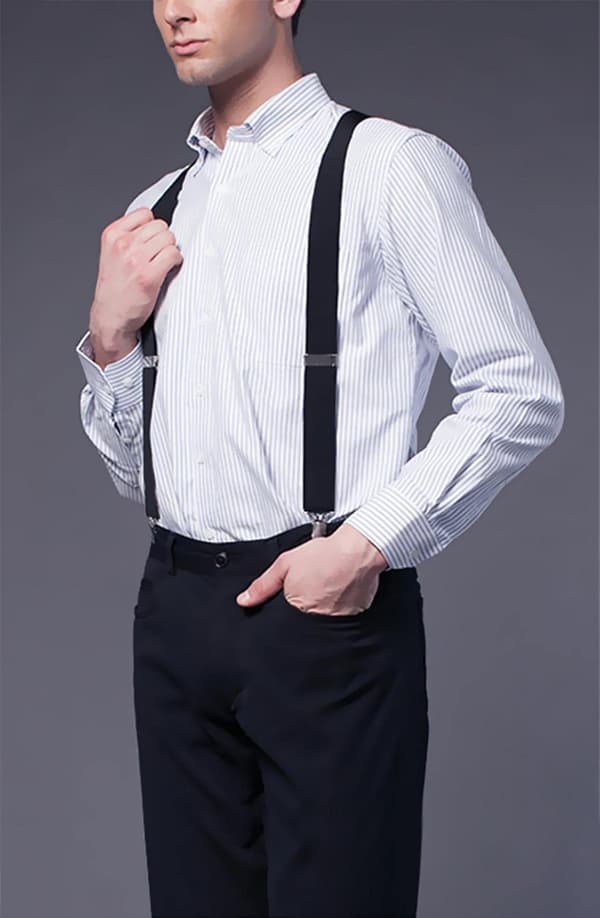 Men's Suspenders 5 cm Wide Adjustable Solid Straight Clip Loops