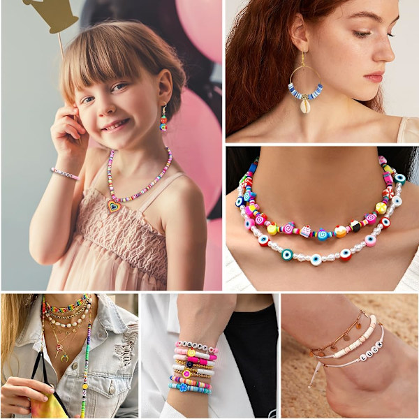480 st. Fruktblommor Polymerlera Pärlor, 24 Stilar Söta Hjärta Svamppärlor Charms för Smycken Halsband Örhänge Tillverkning, DIY Armband Tillverkningssats