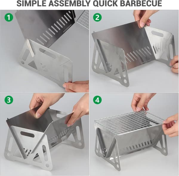 Mini Charcoal Grill, Portable Small Foldable Tabletop Charcoal Grill, Removable Foldable Camping Grill