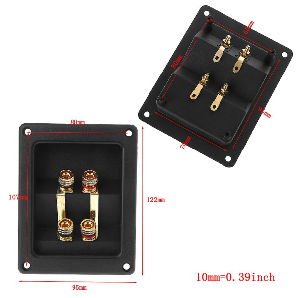 Plastic + Gold Plated Terminal Cup Connector Used With Dual Banana Plugs For Dual Voice Coil Subwoofer Input Output