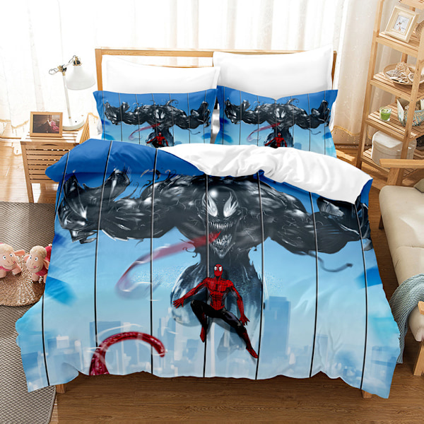 Digitaltryckt Spiderman Sängkläder Tredelat Set Pojkar Marvel Amazon Gränsöverskridande 3D Sängkläder H