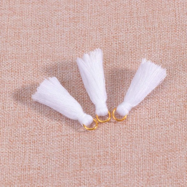 Bulk øreringe 100 stk Mini kvaster Silke håndlavede kvaster Bogmærke kvaster til smykkefremstilling (hvid)