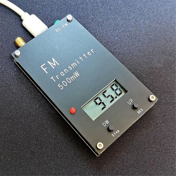 2000M 0,5W FM-sändare LED-skärm Stereo Digital 76-108MHz för DSP Radio Broadcast Campus Radio Station Receiver Black