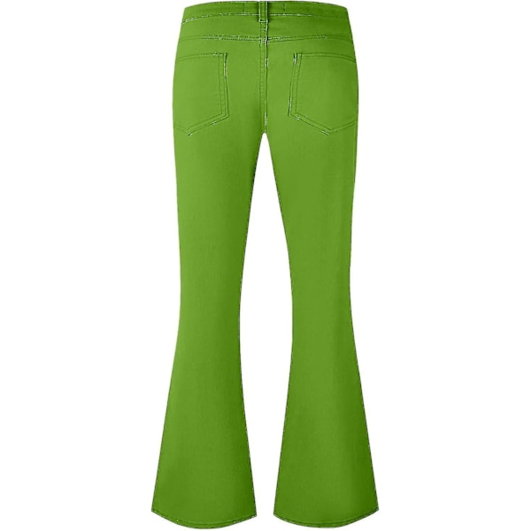 70-luvun discohousut miehille, miesten leveälahkeiset farkut, 60- ja 70-luvun leveälahkeiset, vintage-farkut miehille A004-green Medium