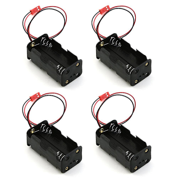 4-pakkauksen 6V 4xAA akun kotelopidikepakkauslaatikko JST-liittimellä vastaanottimelle Yhteensopiva HSP Redcat 1/8 1/10 RC Nitro Power -autoille (tangling)