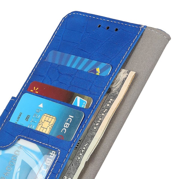 Til Nokia C12 4G/C12 Pro/C12 Plus Ridsefast PU læder pung etui Stand Flip Telefon Cover Blue