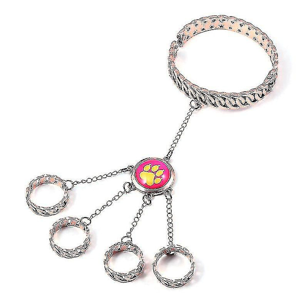 Animations-armbåndssæt med mariehøne, rød pige-ring, katteklo og hundeklo-element, åbnings- og lukkearmbånd, gave til børn