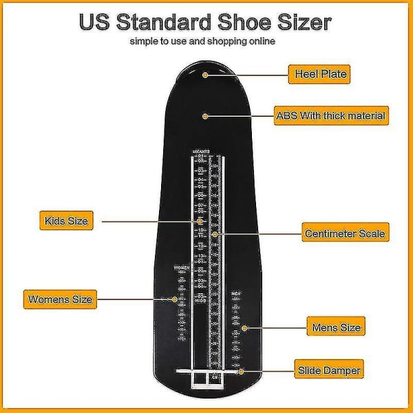 Shoe Sizer Fodmåleanordning Skofødder Måling Lineal Sizer