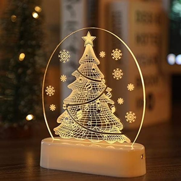 Christmas Home Decoration Night Light, Kids Room Ornaments, Acrylic USB Power Supply, Xmas Kids Gifts - Christmas Tree