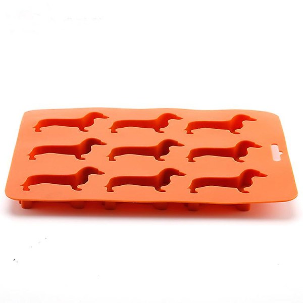 9 pieces of Ice Cube Tray Dachshund dog shape Silicone mold Ice mold